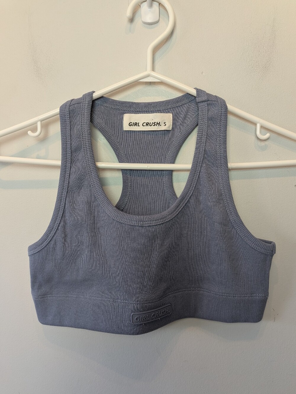 GIRL CRUSH Women Sports Bra Size Small 100% Organic Cotton Blue/Lilac Color